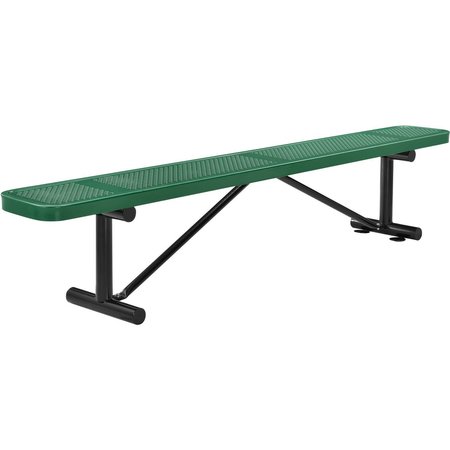 GLOBAL INDUSTRIAL 96 Perforated Metal Outdoor Flat Bench, Green 262076GN